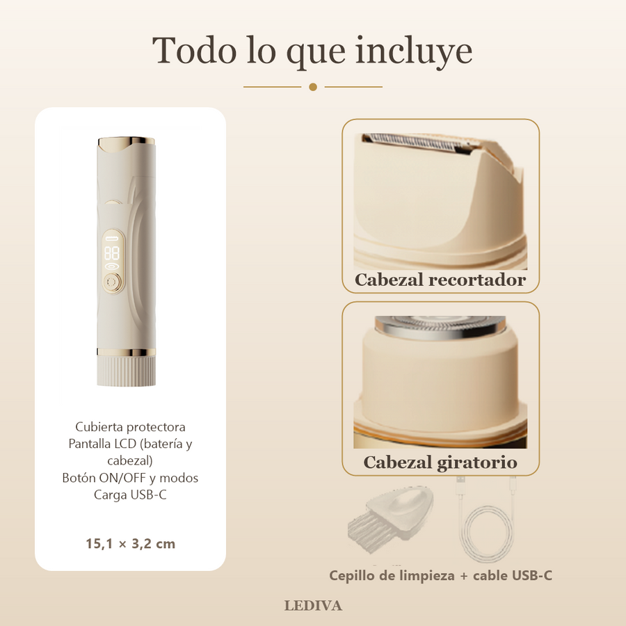Depiladora 2 en 1 en uso