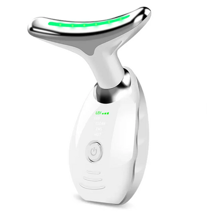 Masajeador facial y de cuello con luz LED verde