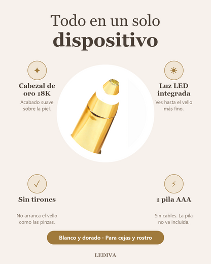 Depilador facial de precisión con luz LED