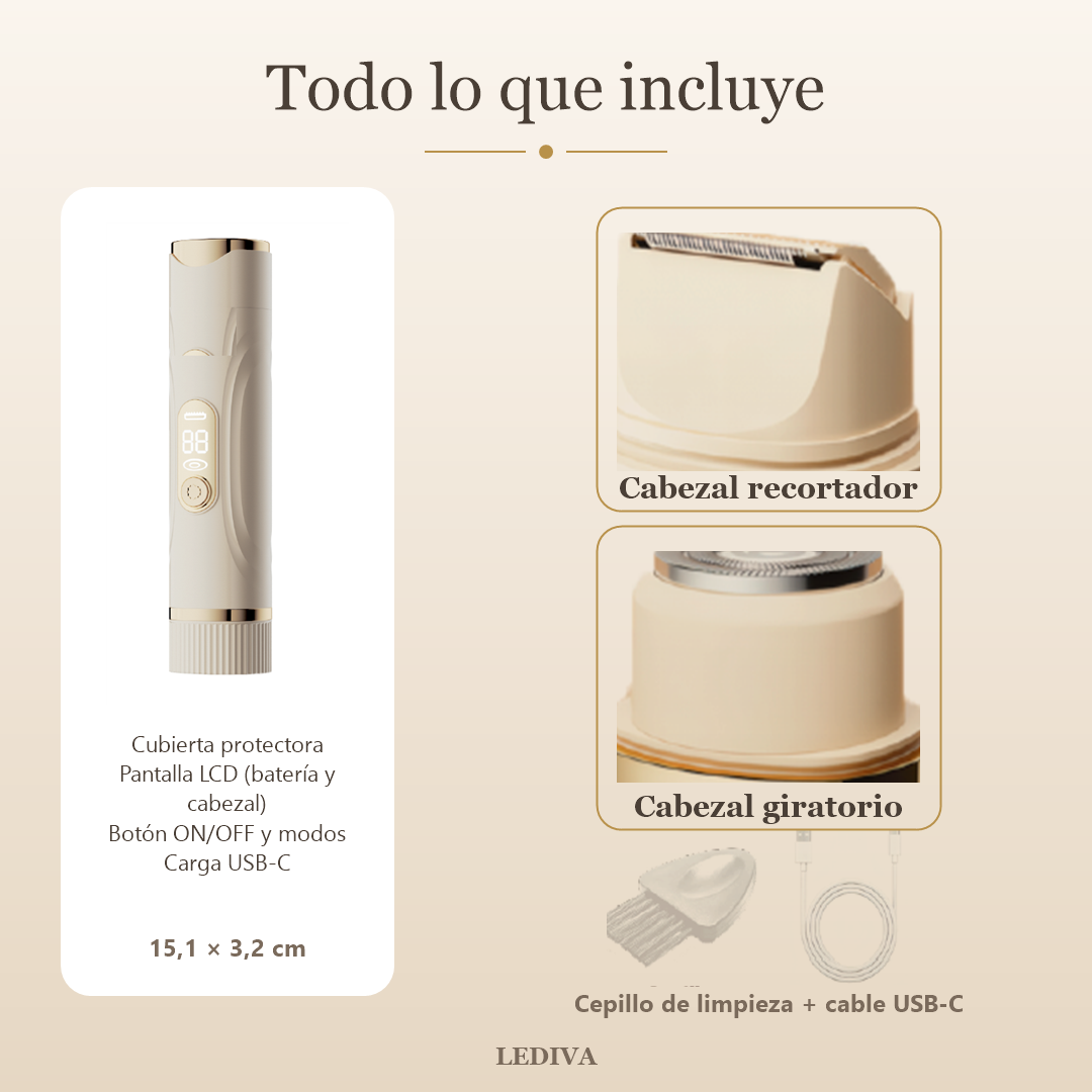 Todo lo que incluye la depiladora 2 en 1