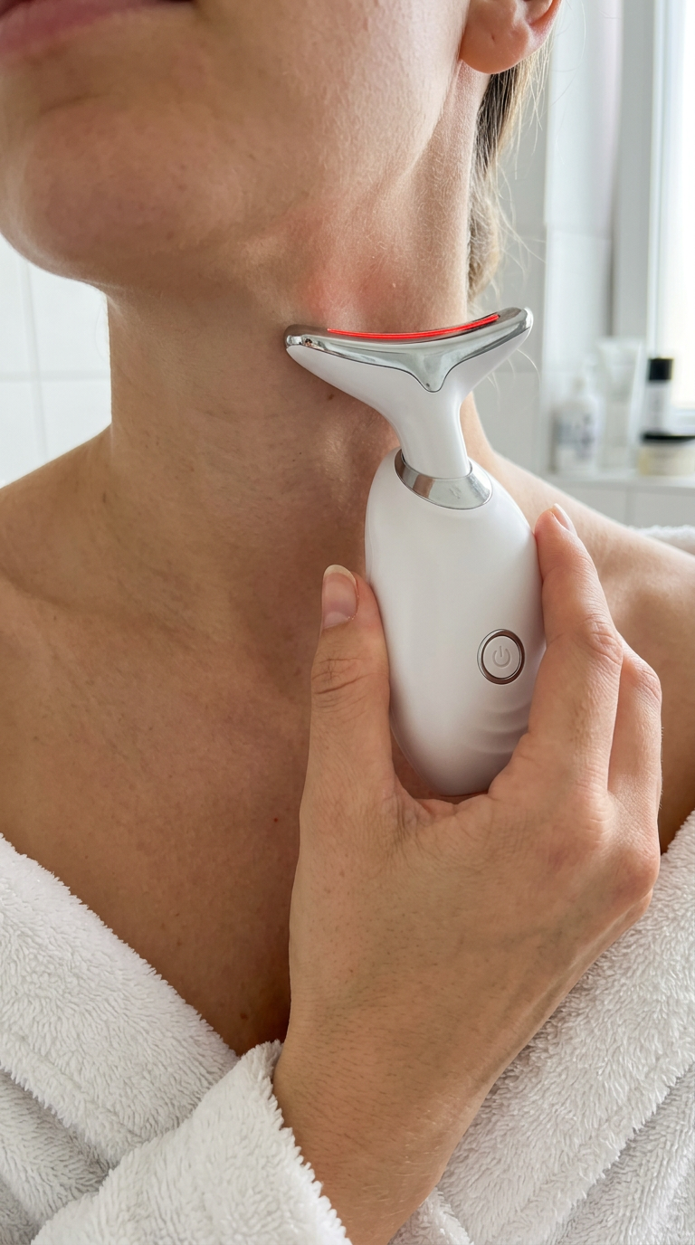 Masajeador Facial y de Cuello con Luz LED