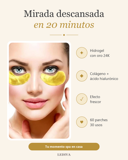 Parches de Oro 24K para Contorno de Ojos (60 uds)